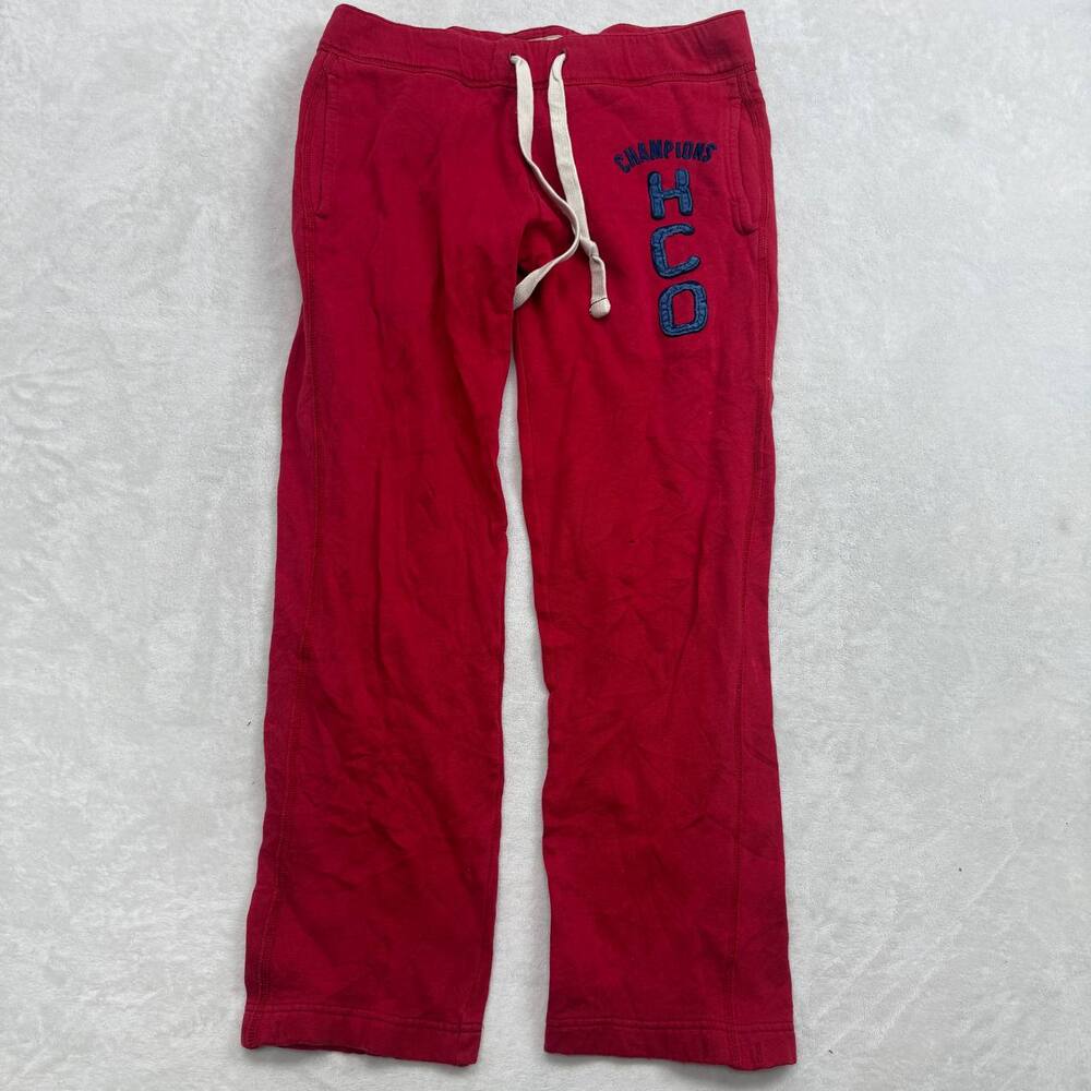 Hollister Men's Red Sweatpants Size S HCO Graphic Casual Lounge Jogger Pants